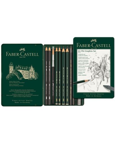 Set de creioane Faber-Castell Pitt Graphite - 11 bucăți, în cutie metalică - 2