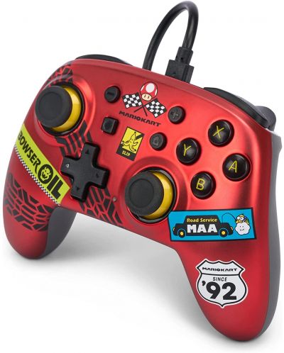 Controller PowerA - Nano Enhanced, cu fir, pentru Nintendo Switch, Mario Kart: Racer Red - 4