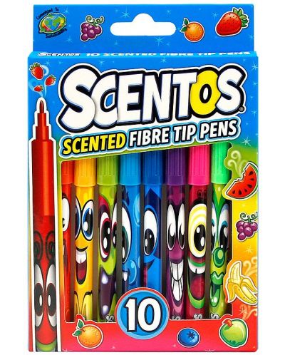 Set de 10 stilouri de pâslă parfumate Scentos - Bright Colors  - 1