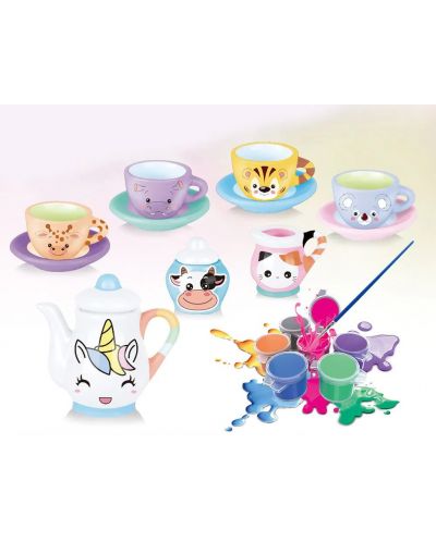 Set de colorat Felyx Toys - Set de ceai din ceramică, Animale, 18 piese - 2