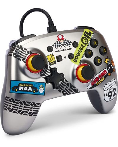 Controller PowerA - Enhanced, cu fir, pentru Nintendo Switch, Mario Kart - 2