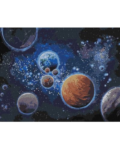 Set de pictură pe numere Ideyka - Cosmos misterios, 40 x 50 cm - 1