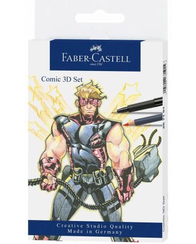 Set pentru comic Faber-Castell Pitt Artist - Comic 3D, 11 buc. - 1