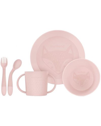 Set de masă Miniland - Rotund, roz - 1