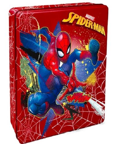 Setul de colorat în cutie metalică Multiprint - Spider-Man - 1