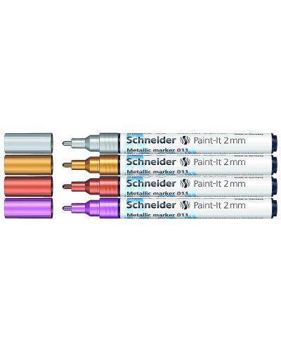 Schneider Paint-It - 011 set de markere metalice, 2,0 mm, 4 culori - 1