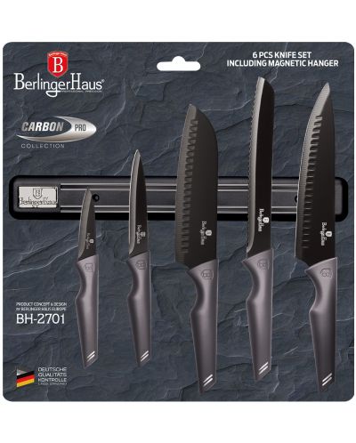 Set de 5 cuțite Berlinger Haus - Metallic Line Carbon Pro Edition, cu bandă magnetică - 2