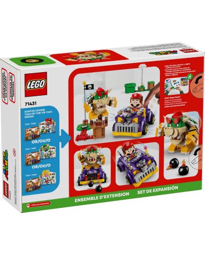 Constructor de adăugare LEGO Super Mario - Mașina puternică a lui Bowser (71431) - 6