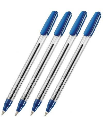 Set de stilouri Corvina Teknoball - 1.0 mm, 4 bucăți, albastru - 1