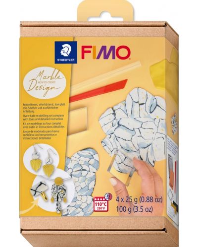 Set de lut Staedtler Fimo Soft - Marble Design, 4 х 25 g - 1