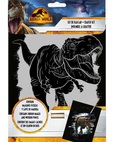 Set de cărți de răzuit cu licență pentru copii - Jurassic World - 1