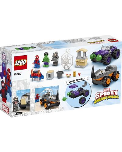Set de constructie Lego Marvel - Spidey Amazing Friends, Hulk impotriva Rinocerului(10782) - 2