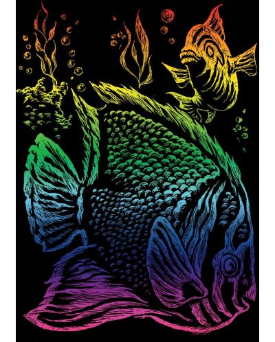 Set de gravură Royal Rainbow - Pește, 13 x 18 cm - 1