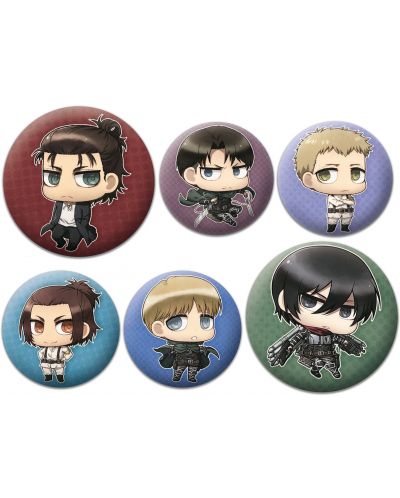 Set insigne ABYstyle Animation: Attack on Titan - Chibi Characters - 1