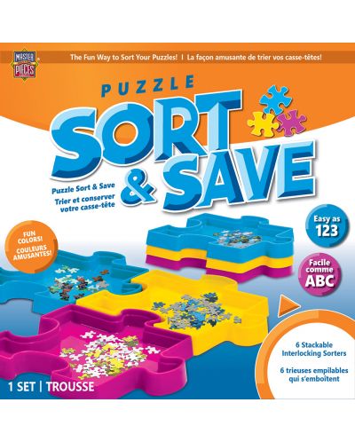Set sortare pentru piese puzzle Master Pieces - 6 bucati Sort & Save - 1