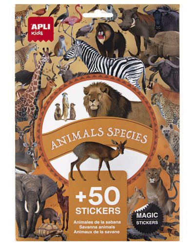 Set autocolante Apli Kids - Savannah animals, 50 piese - 1