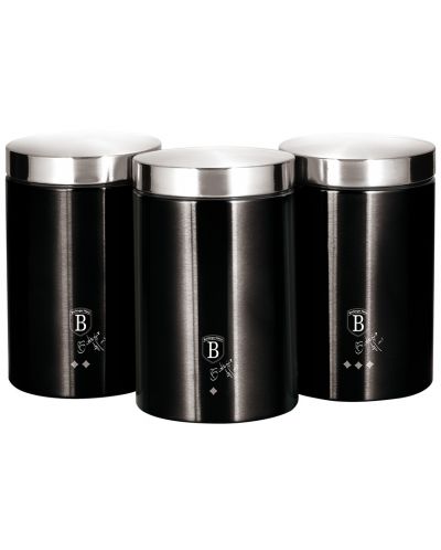 Set de 3 borcane metalice Berlinger Haus - Colecția Black Silver - 1