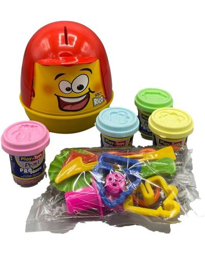 Set de creatie Play-Toys - Pusculita Rico cu plastilina si instrumente - 2