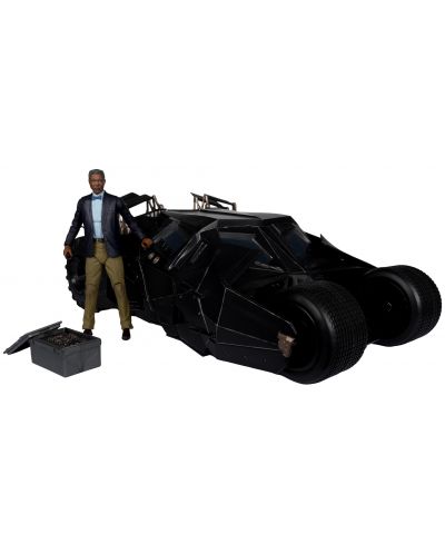 Set figurine de colecție McFarlane DC Comics: Batman - Lucius Fox & Tumbler (Gold Label) - 1