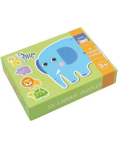 Set puzzle Andreu Toys - Animale din padure, 6 piese, 33 piese - 1