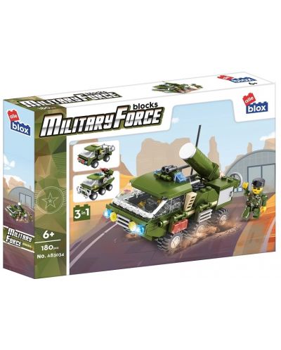 Constructor 3 în 1 Alleblox Military Force - Tanc militar, 180 piese - 1