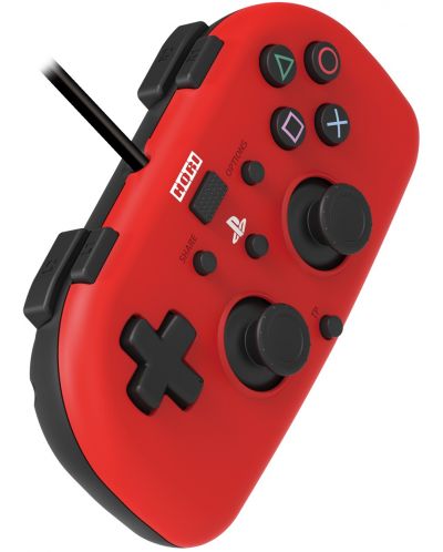 Controller Hori - Wired Mini Gamepad, червен (PS4) - 2