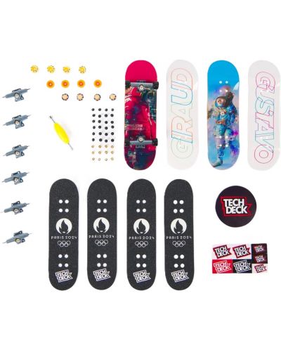 Set de skateboard-uri pentru degete Tech Deck - Giraul Gustavo, Paris 2024, 4 buc - 2