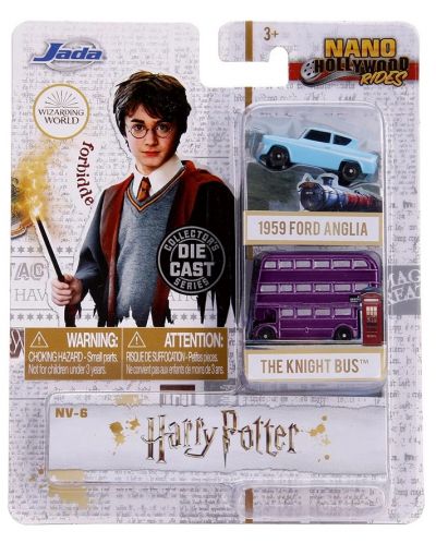 Set Jada Toys - Autobuz și mașină, Harry Potter - 1