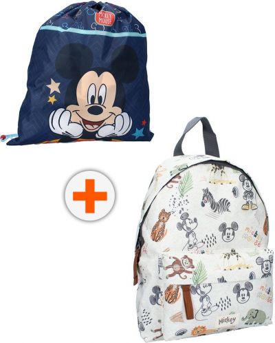 Set de gradiniță Vadobag Mickey Mouse - Ghiozdan și geanta de sport, Wild About You - 1