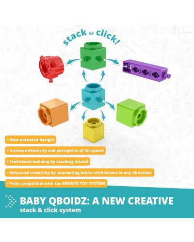 Set de construcție Engino Baby Qboidz - Primii pași, mediu - 4
