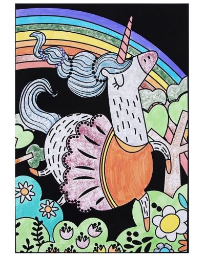 Set de colorat cu catifea Tooky Toy - unicorn - 1