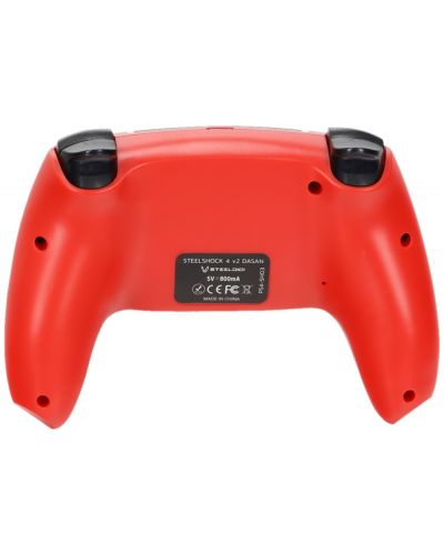 Controller SteelDigi - Steelshock v2 Dasan, wireless, pentru PS4, roșu - 5