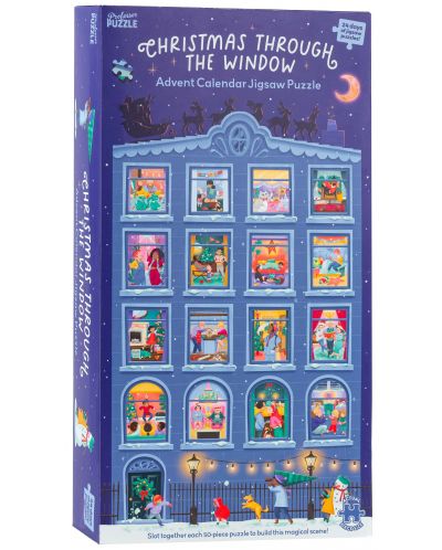 Profesorul Puzzle Calendar de Crăciun 24 x 50 piese - Crăciunul prin fereastră  - 1