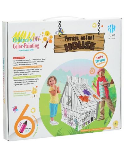Set pentru copii GOT - Casa din pădure cu animale de asamblat și colorat - 1