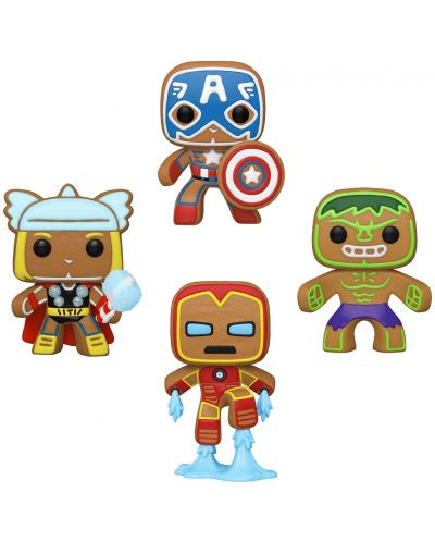 Set figurine Funko POP! Marvel: Avengers - Gingerbread Avengers (Special Edition) - 1