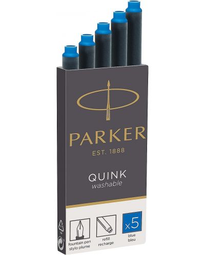Set rezerve Parker - Z11, pentru stilou, 5 buc., albastru deschis - 1