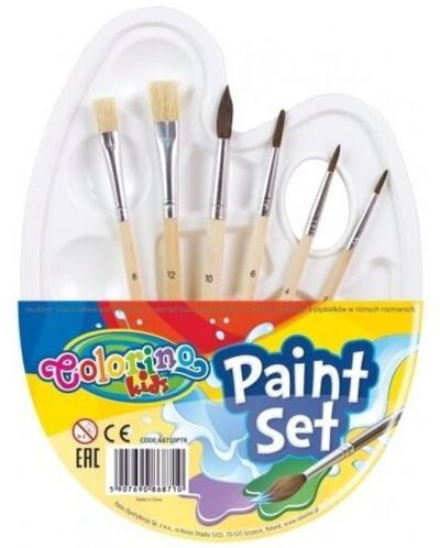 Set pentru pictura pensule si paleta Colorino Kids - 1