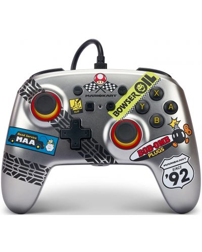 Controller PowerA - Enhanced, cu fir, pentru Nintendo Switch, Mario Kart - 1