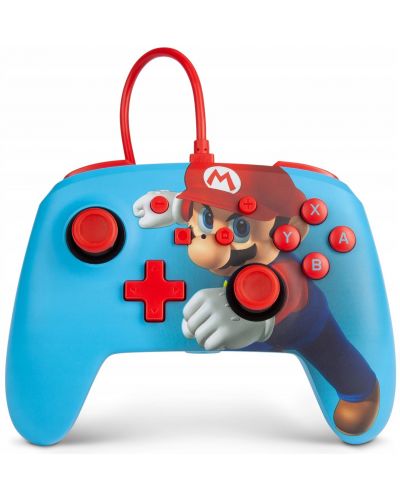 Controller cu fir PowerA - Enhanced pentru Nintendo Switch, Mario Punch - 1
