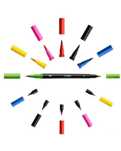 Set de stilouri cu vârf dublu BIC Intensity - 6 culori intense - 2