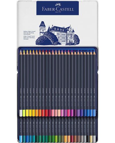 Set de creioane colorate Faber-Castell Goldfaber - 48 culori, într-o cutie metalică - 2