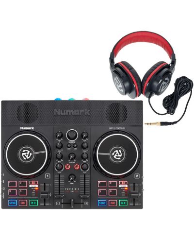 Numark DJ Kit - Party Mix Live HF175, negru/roșu - 2