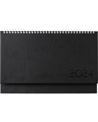 Calendar de birou din piele Kazbek - negru, 2024 - 1