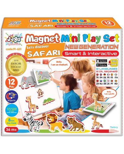 Jagu Set - Jucării magnetice vorbitoare Safari, 12 piese - 1