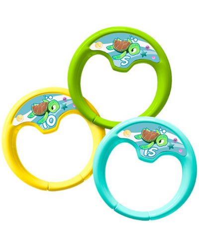 Set de jucarii Eurekakids - Inele de apa colorate, 3 piese - 1