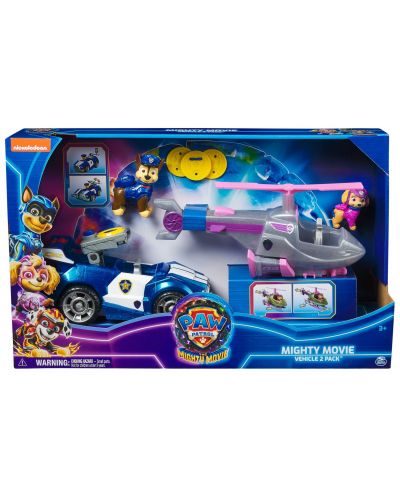Set de vehicule Spin Master Paw Patrol: The Mighty Movie - Skye și Chase - 2