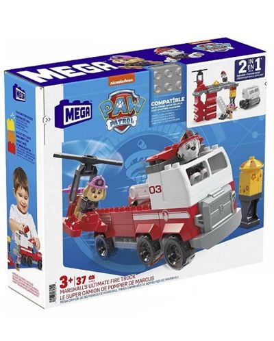 Constructor Mega Bloks Paw Patrol Camionul de pompieri al lui Marshall