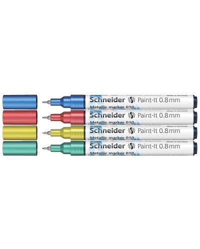 Set de markere metalice Schneider Paint-It 010, 0,8 mm, 4 culori de bază - 1