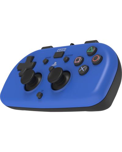 Controller Hori - Wired Mini Gamepad, albastru (PS4) - 3