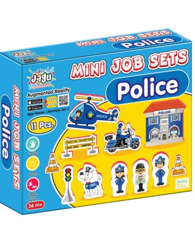 Set de jucării vorbitoare Jagu - Poliția, 11 piese - 1